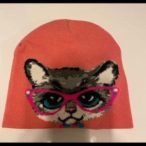 Kitty winter beanie pink knit